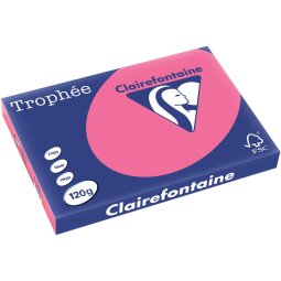 Clairefontaine Trophée Intens, papier couleur, A3, 120 g, 250 feuilles, fuchsia