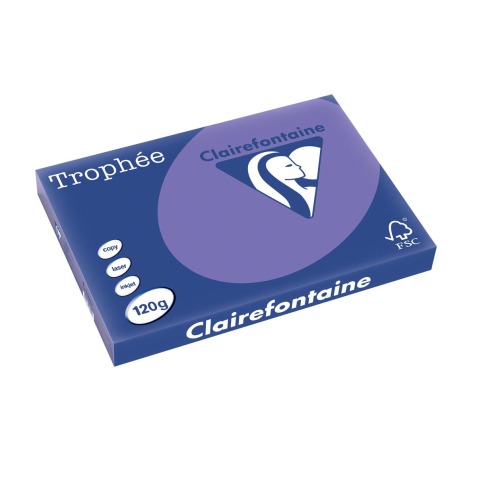 Clairefontaine Trophée Intens, papier couleur, A3, 120 g, 250 feuilles, violet