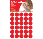 Apli Kids gommettes, cercle diamètre 20 mm, pochette de 180 pièces, rouge