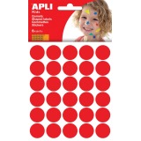 Apli Kids stickers, cirkel diameter 20 mm, blister met 180 stuks, rood