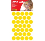 Apli Kids stickers, circle diameter 20 mm, 180-piece pouch, yellow