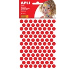 Apli Kids stickers, cirkel diameter 10,5 mm, blister met 528 stuks, rood
