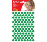Apli Kids gommettes, cercle diamètre 10,5 mm, pochette de 528 pièces, vert