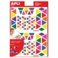 Apli Kids gommettes enlevables, triangle, blister de 720 pièces en couleurs et formats assortis