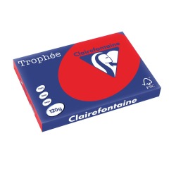Clairefontaine Trophy Intens, colored paper, A3, 120 gsm, 250 sheets, coral red