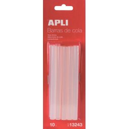 Apli bâtonnets de colle transparents 7,5 mm, blister de 10 pièces