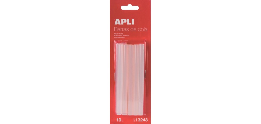 Apli bâtonnets de colle transparents 7,5 mm, blister de 10 pièces