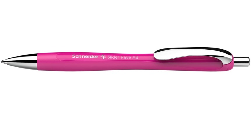 Schneider ballpoint pen Slider Rave, extra large tip, blue ink, power pink