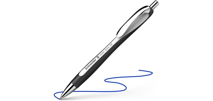 Schneider ballpoint pen Slider Rave, extra large tip, blue ink, white/black