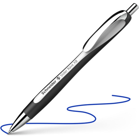 Schneider stylo bille Slider Rave, pointe extra large, encre bleu, blanc/noir