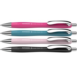 Schneider balpen Slider Rave, extra breed, blauwe inkt, geassorteerde kleuren, doos van 3 +1 gratis