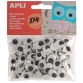 Apli yeux mobiles noirs adhésifs, ovale, blister de 100 pièces