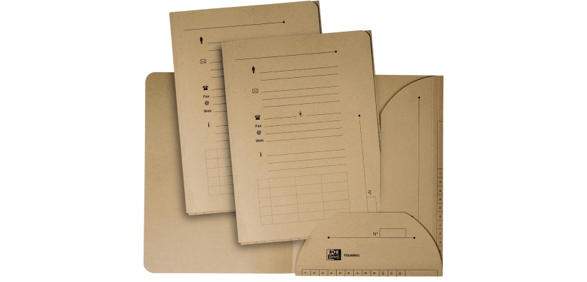 Oxford Touareg Unterordner, aus Karton, Format A4, mit 2 Klappen, beige