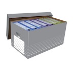 Elba boîte à archives, ft 37 x 62,2 x 32,2 cm gris et blanc, paquet de 5