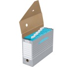 Elba Tric boîte à archives portrait, format 10 x 34 x 27 cm, gris et blanc