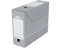 Elba Tric boîte à archives portrait, format 10 x 34 x 27 cm, gris et blanc