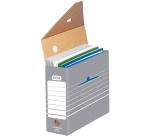 Elba Tric boîte à archives portrait, format 10 x 34 x 27 cm, gris et blanc