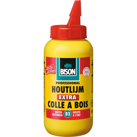 Bison colle à bois Extra, blanc, flacon de 250 gram