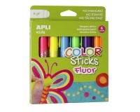 Apli Kids color sticks fluor, blister met 6 stuks