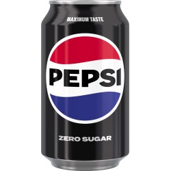 Pepsi Zero Sugar boisson rafraîchissante, canette de 33 cl, paquet de 24 pièces