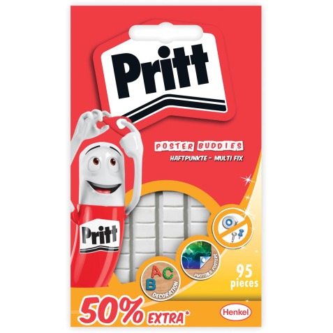 Pritt kneedlijm poster Buddies met 50% gratis, blister van 95 stuks