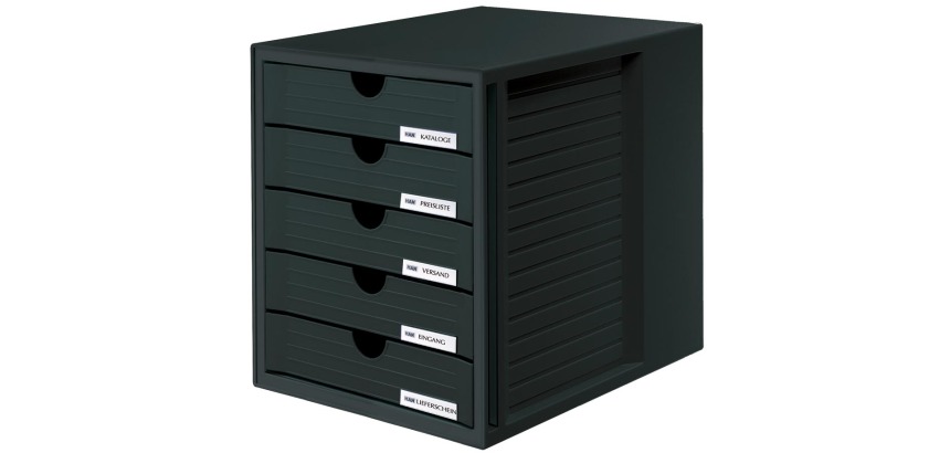 Bloc à 5 tiroirs fermés Han 1450 noir