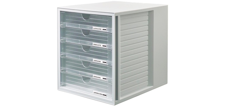 Han block with drawers Systembox with 5 closed, transparent drawers