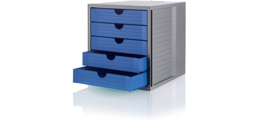 Module de classement SYSTEM BOX KARMA, 5 tiroirs, gris/