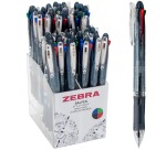 ZEBRA 4 Colors Ballpoint Pen Clip on Slim, 0.7 mm, classic ink colors