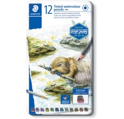 Staedtler aquarel potlood, metalen doos met 12 kleuren