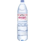 Evian eau, bouteille de 1,5 liter, paquet de 6 pièces