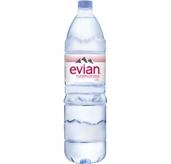 Evian eau, bouteille de 1,5 liter, paquet de 6 pièces