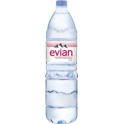 Evian eau, bouteille de 1,5 liter, paquet de 6 pièces