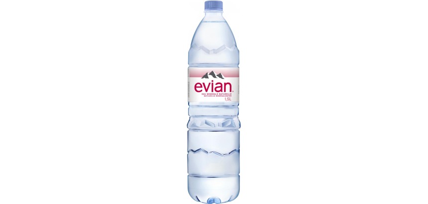 Evian eau, bouteille de 1,5 liter, paquet de 6 pièces