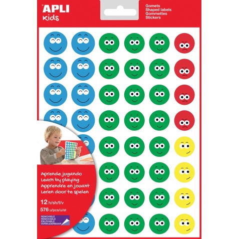 Apli Kids gommettes de récompense, grand, blister avec 12 feuilles