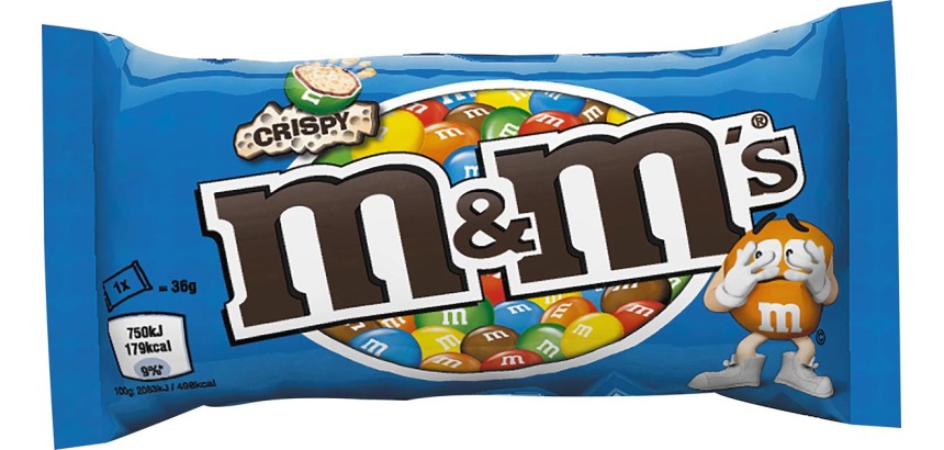 M&M's crispy, sachet de 36 g, paquet de 24 pièces