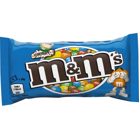 m&m's crispy, zakje van 36 g, pak van 24 stuks