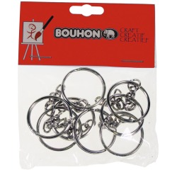 Bouhon anneau porte-clés, 25 mm, blister de 8 pièces