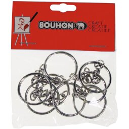 Bouhon anneau porte-clés, 25 mm, blister de 8 pièces