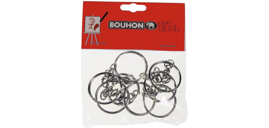 Bouhon sleutelring, 25 mm, blister van 8 stuks