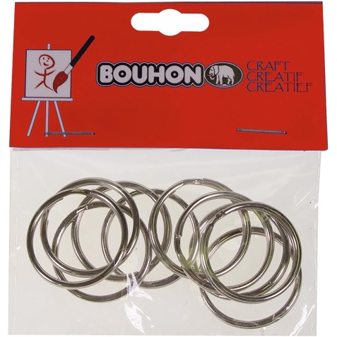 Bouhon sleutelring, 25 mm, blister van 10 stuks