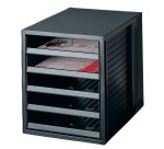 Han ladenblok met open laden, zwart