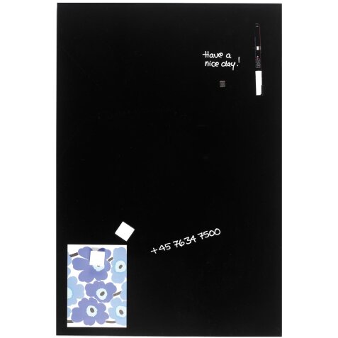 Naga Magnetisch glasbord, zwart, ft 40 x 60 cm