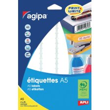 Etiquette adresse jet d'encre, laser et copieur 56 x 34 mm Agipa blanche - Boîte de 192