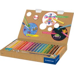 Staedtler kleurpotlood Buddy 3-in-1, doos van 18 stuks in geassorteerde kleuren