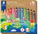 Staedtler crayon Buddy 3-en-1, boîte de 12 pièces en couleurs assorties