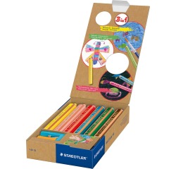 Staedtler crayon Buddy 3-en-1, boîte de 6 pièces en couleurs assorties