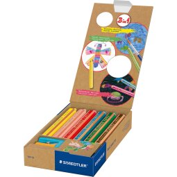 Staedtler crayon Buddy 3-en-1, boîte de 6 pièces en couleurs assorties