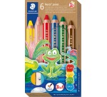Staedtler Buddy 3-in-1 crayon, box of 6 pieces in assorted colors