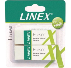 Linex gomme, blanc, blister de 2 pièces